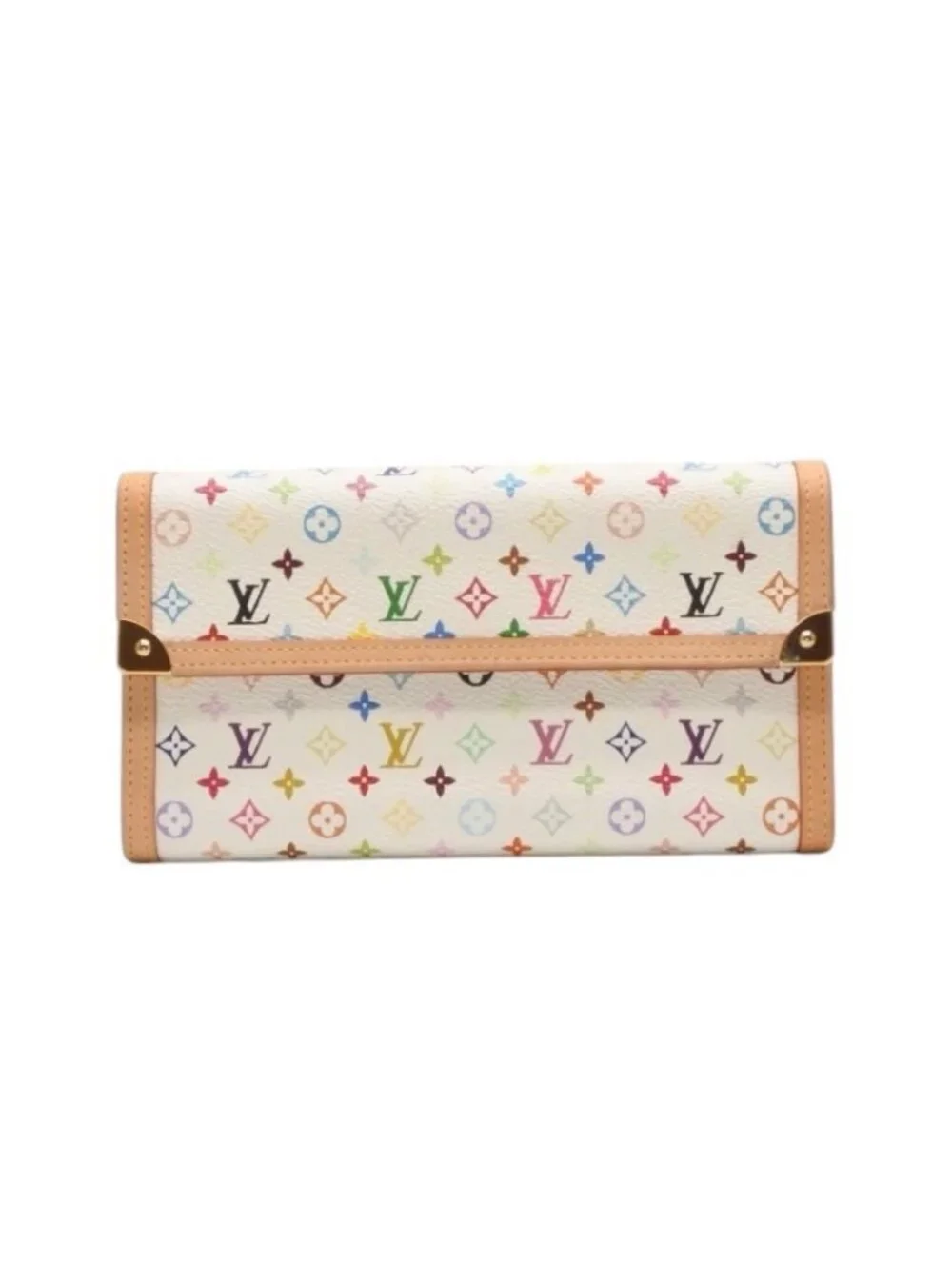 Louis Vuitton Porte Tresor International Wallet Takashi Murakami White